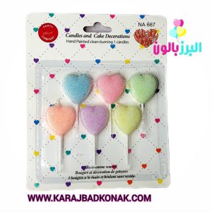 شمع قلبی پاستلی 5 رنگ سایز بزرگ