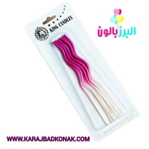 شمع ماکارونی رنگ صورتی