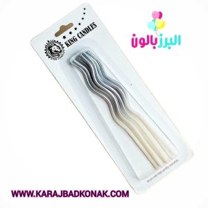 شمع ماکارونی رنگ نقره ای