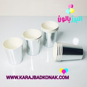 لیوان متالایز رنگ نقره ای