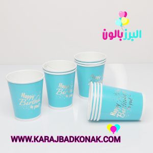 لیوان طلاکوب رنگ آبی روشن پاستلی