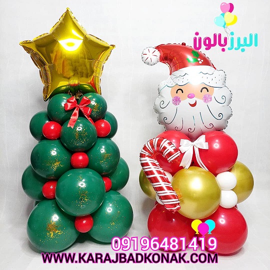 مینی استند کاج و بابانوئل بادکنکی